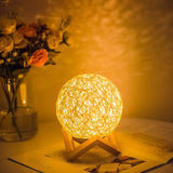 Dim Rattan Ball Night Light